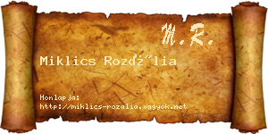 Miklics Rozália névjegykártya